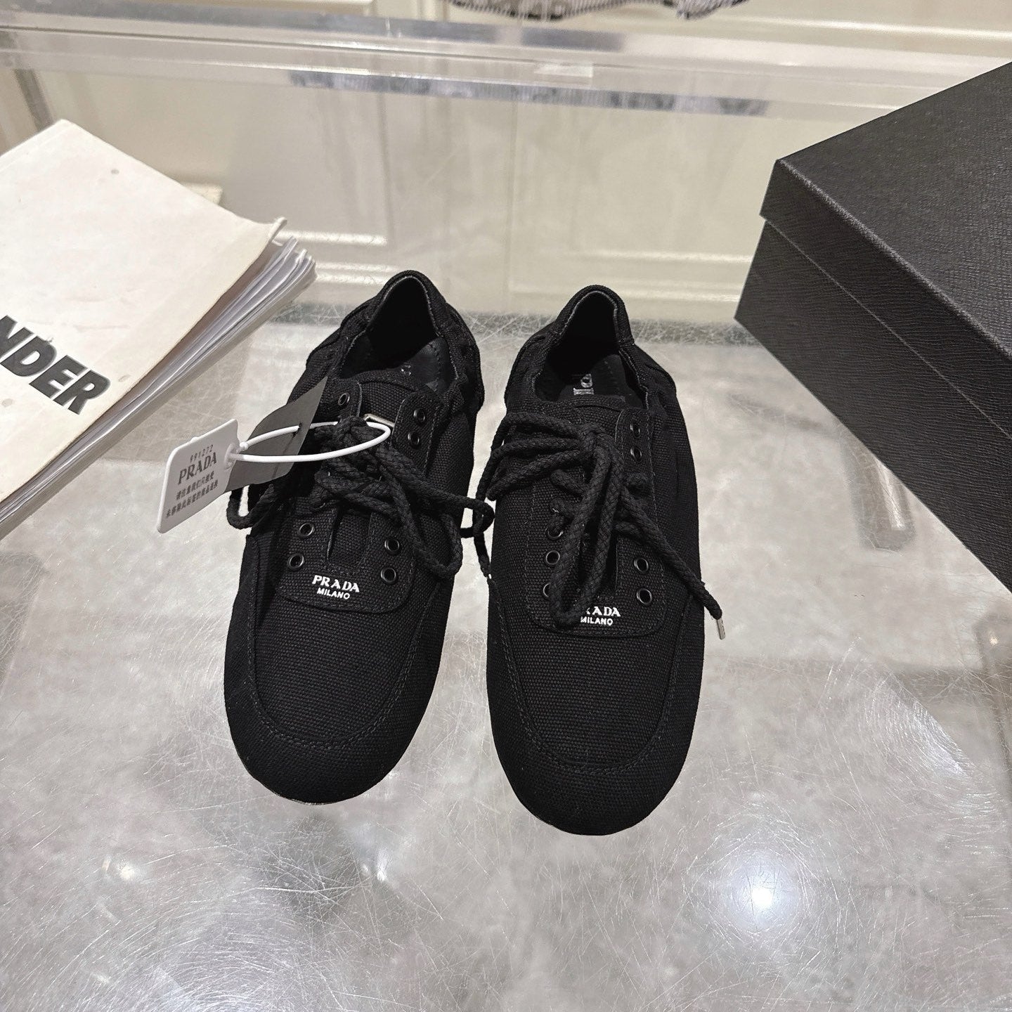 КРОСІВКИ PRADA 26S COLLAPSE З ЧОРНОГО ПОЛОТНА