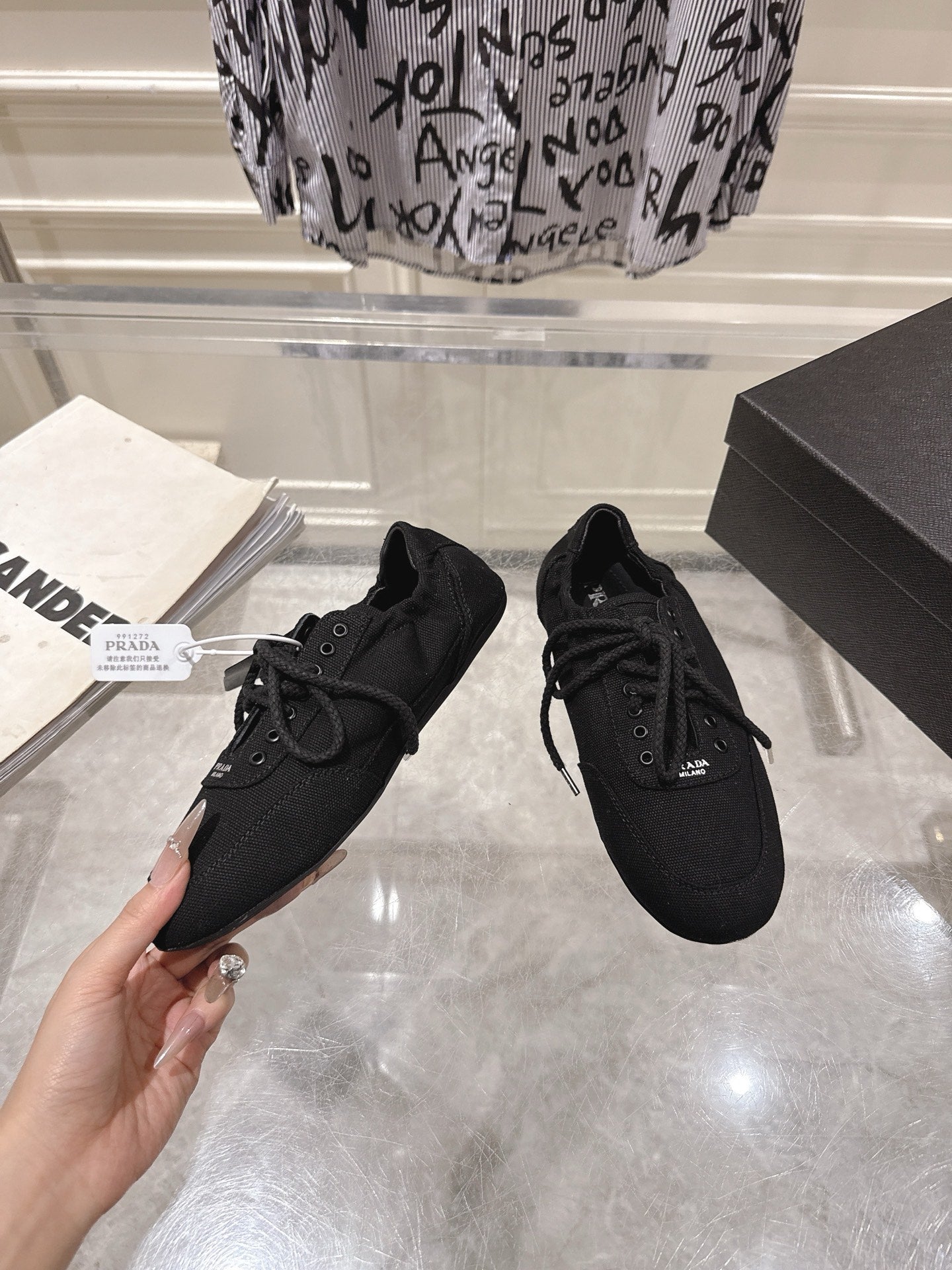 КРОСІВКИ PRADA 26S COLLAPSE З ЧОРНОГО ПОЛОТНА