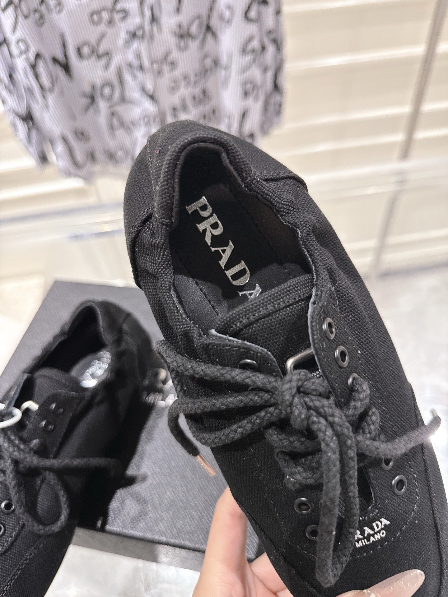 КРОСІВКИ PRADA 26S COLLAPSE З ЧОРНОГО ПОЛОТНА