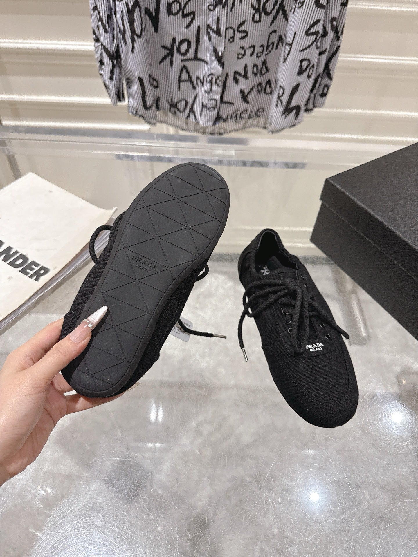 КРОСІВКИ PRADA 26S COLLAPSE З ЧОРНОГО ПОЛОТНА