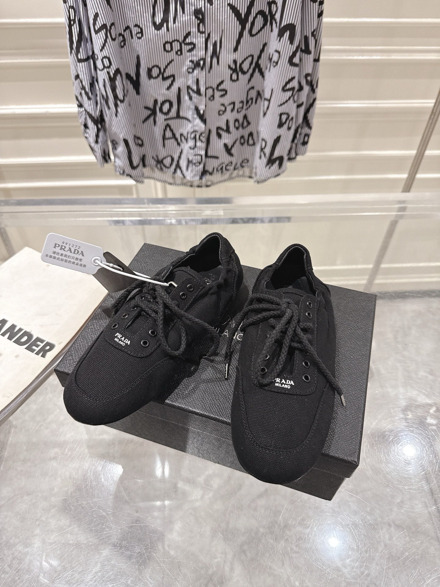 КРОСІВКИ PRADA 26S COLLAPSE З ЧОРНОГО ПОЛОТНА