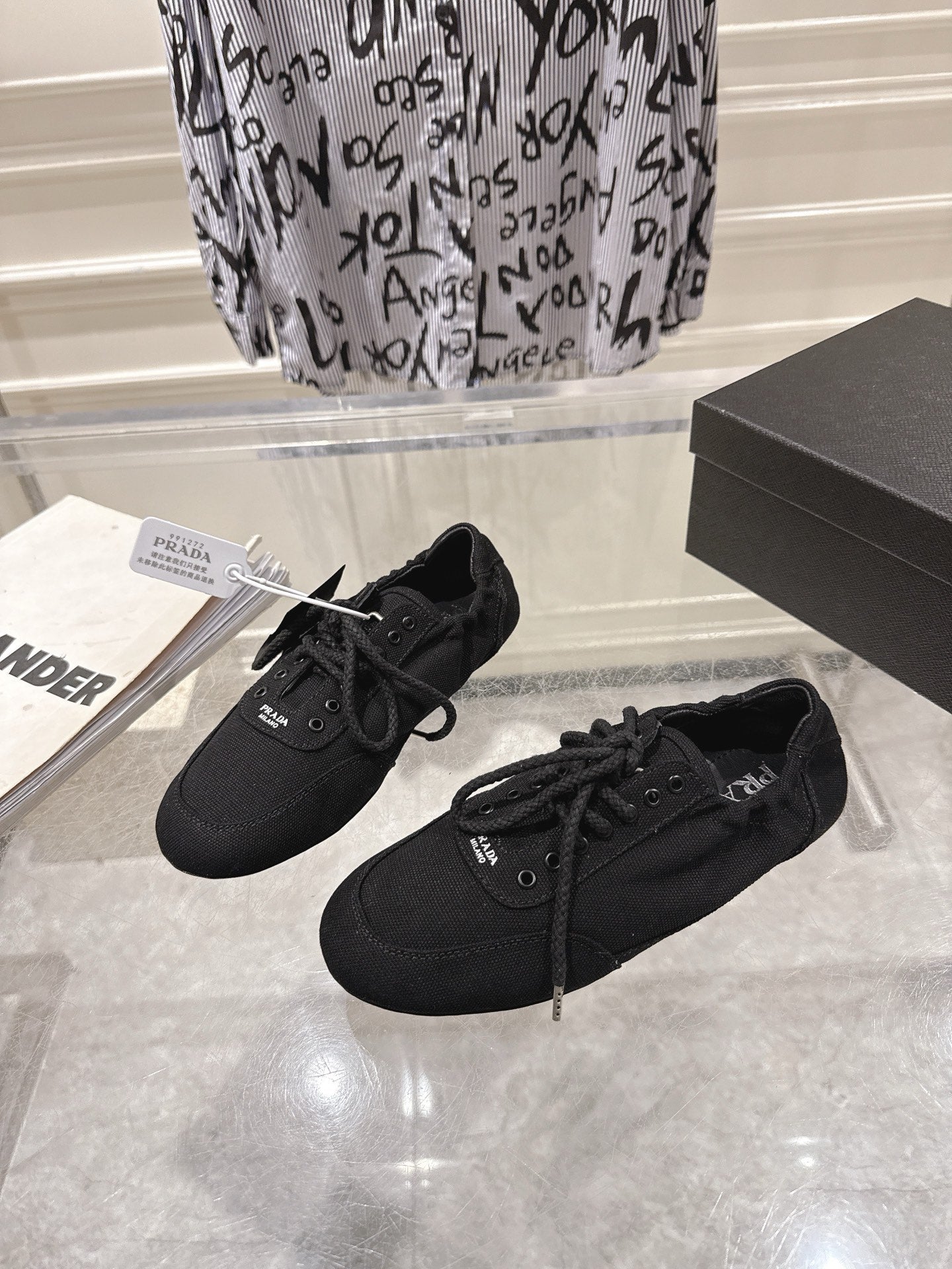 КРОСІВКИ PRADA 26S COLLAPSE З ЧОРНОГО ПОЛОТНА