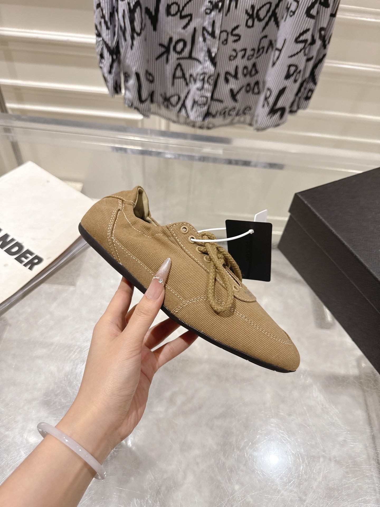 КРОСІВКИ PRADA 26S COLLAPSE З КОРИЧНЕВОГО ПОЛОТНА