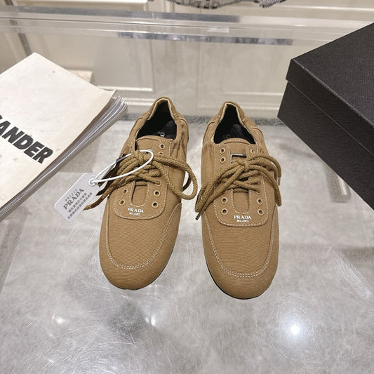 КРОСІВКИ PRADA 26S COLLAPSE З КОРИЧНЕВОГО ПОЛОТНА