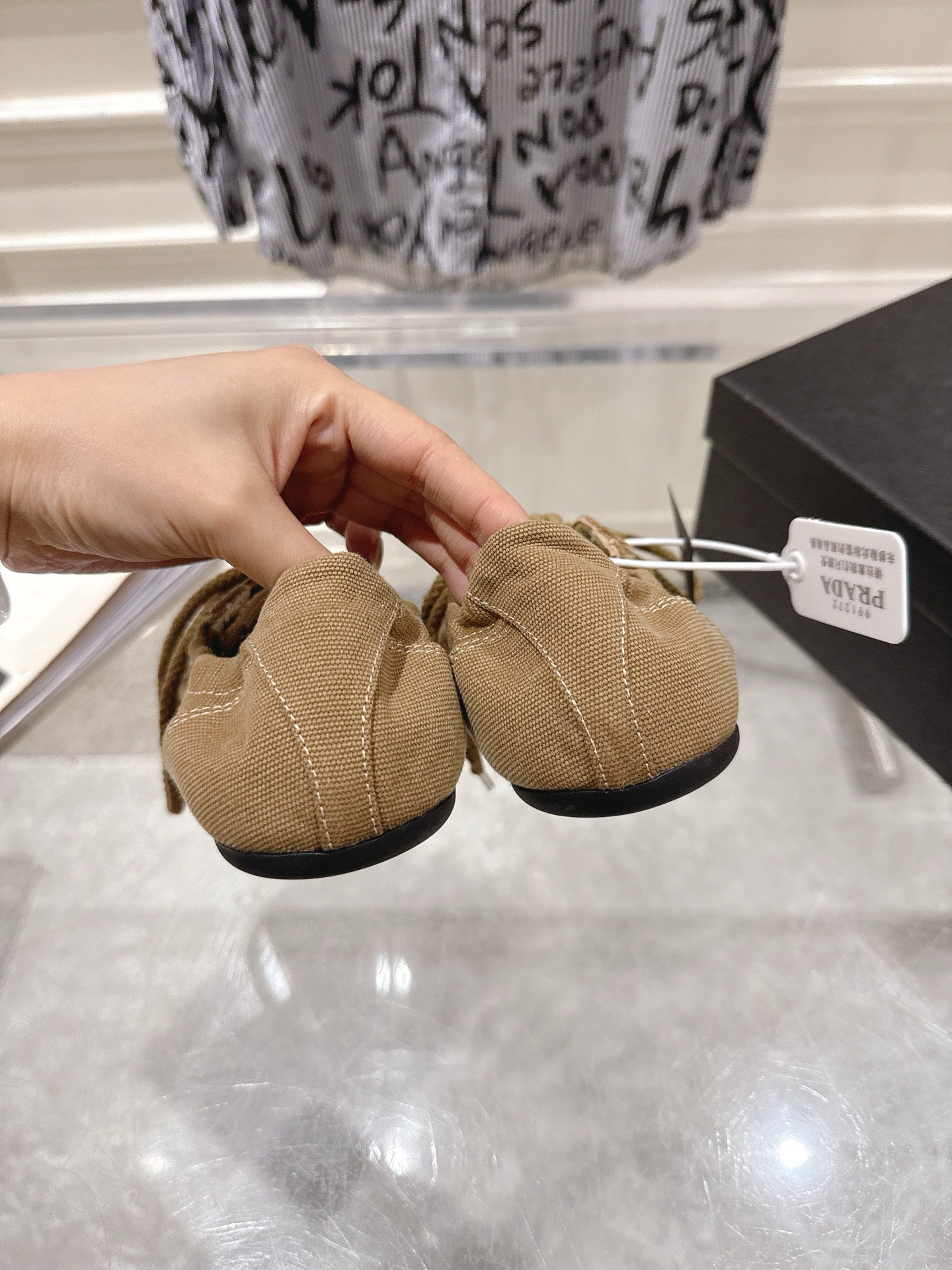 КРОСІВКИ PRADA 26S COLLAPSE З КОРИЧНЕВОГО ПОЛОТНА