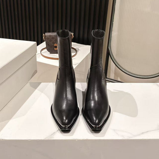 CELINE 25S CHELSEA BOOTS CLASSIC 45MM IN BLACK CALFSKIN - 35