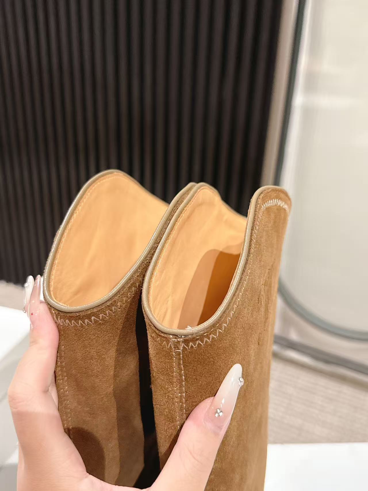 CELINE 25S HIGH BOOTS FOR FALL AND WINTER 45MM IN BROWN SUEDE - 35