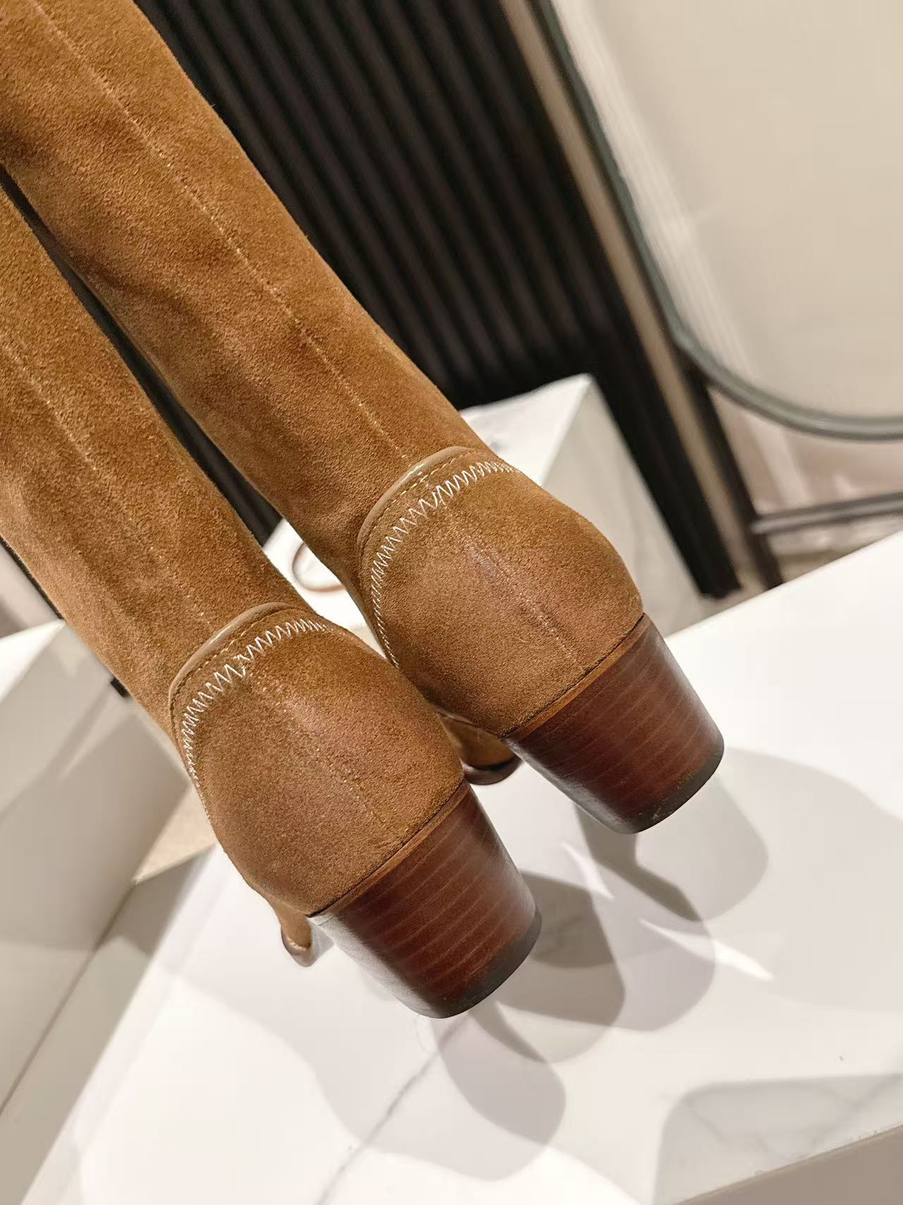 CELINE 25S HIGH BOOTS FOR FALL AND WINTER 45MM IN BROWN SUEDE - 35