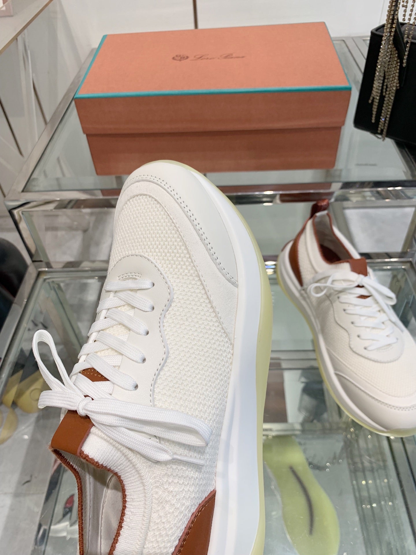 SNEAKER IN WHITE CANVAS MIX SUEDE WITH LAMBSKIN - 39