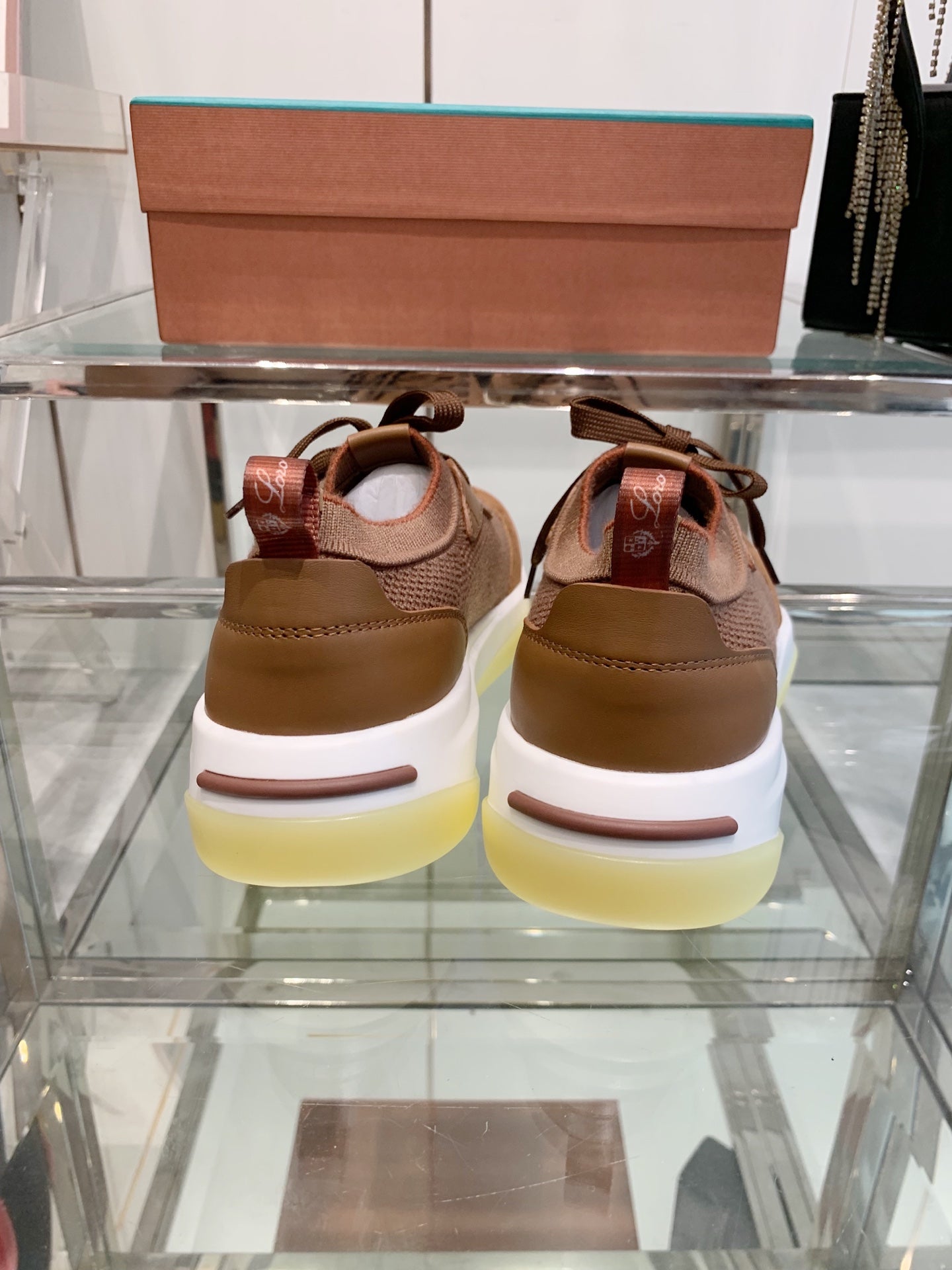 SNEAKER IN BURNT ORANGE CANVAS MIX SUEDE WITH LAMBSKIN - 39