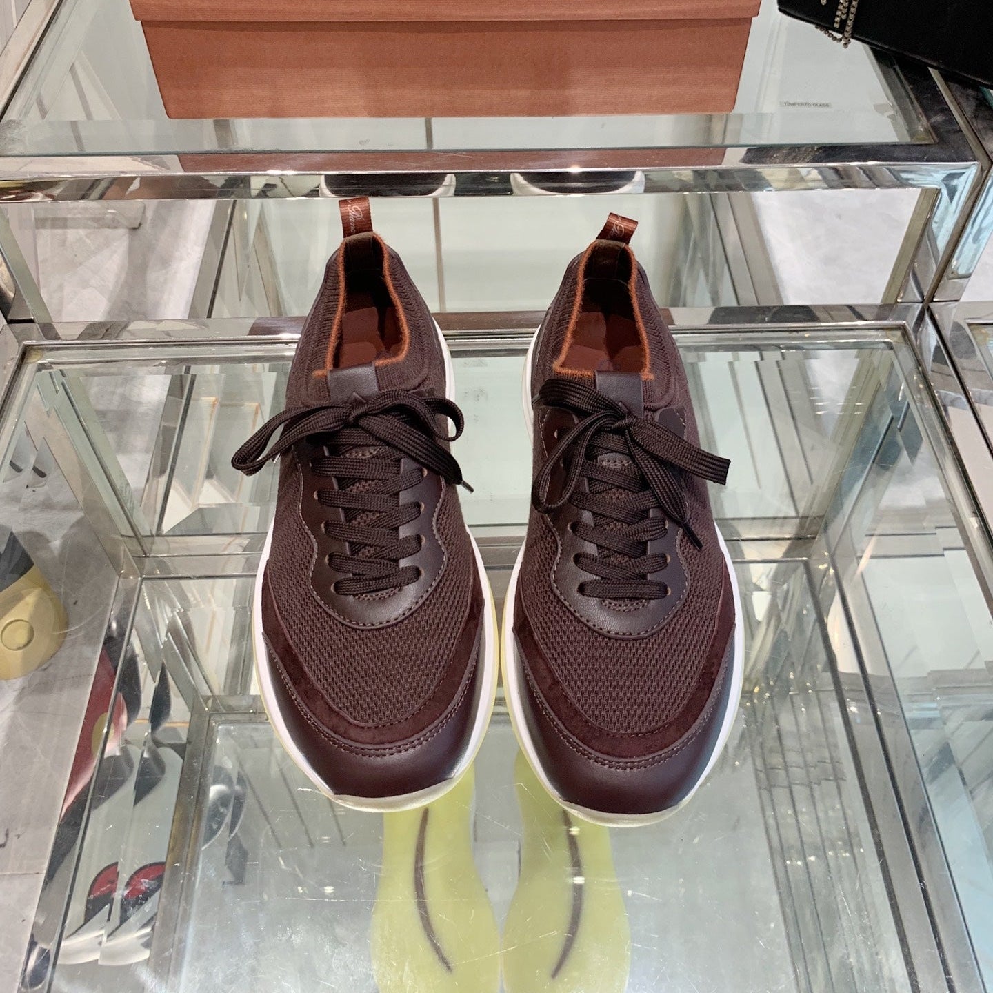 SNEAKER IN MAHOGANY RED CANVAS MIX SUEDE WITH LAMBSKIN - 39