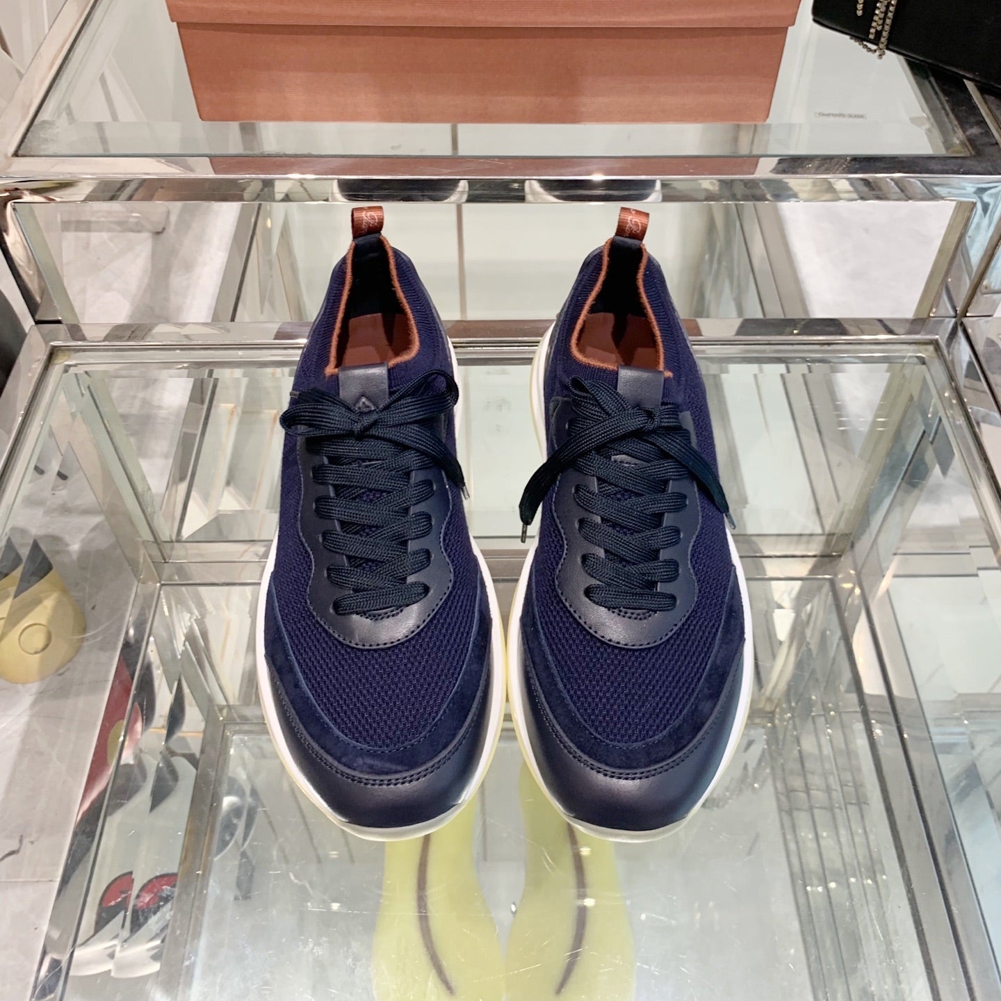 SNEAKER IN MIDNIGHT BLUE CANVAS MIX SUEDE WITH LAMBSKIN - 39