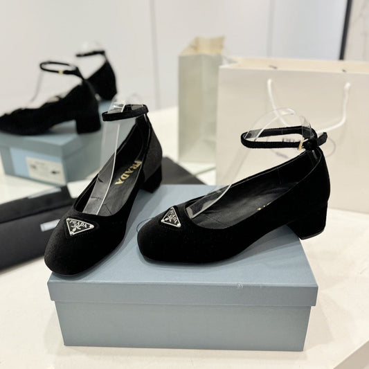 PRA NAPPA MARY JANE PUMPS BLACK SATIN - 35