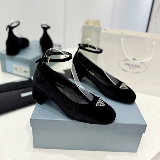 Pra Pumps 40 Square Sole Black Velvet - 35