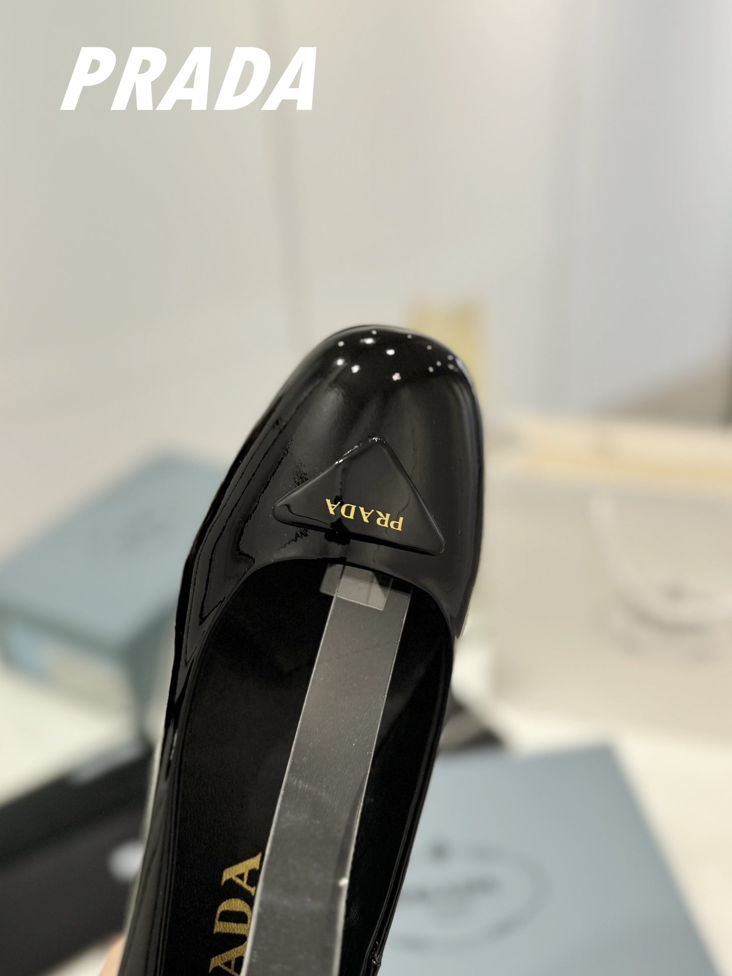 PRA NAPPA MARY JANE PUMPS GLOSSY BLACK LAMBSKIN - 35