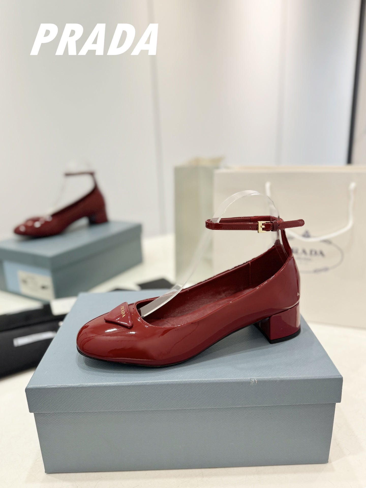 PRA NAPPA MARY JANE PUMPS JAM LAMBSKIN - 35