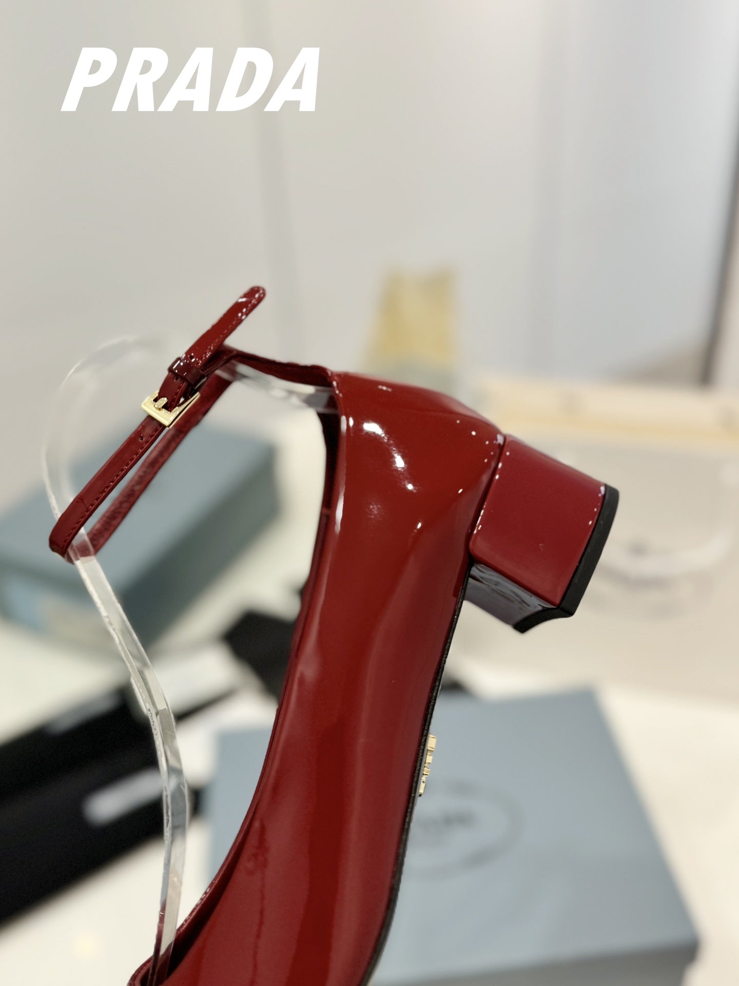 Pra Pumps 40 Square Sole Wine Patent Leather - 35