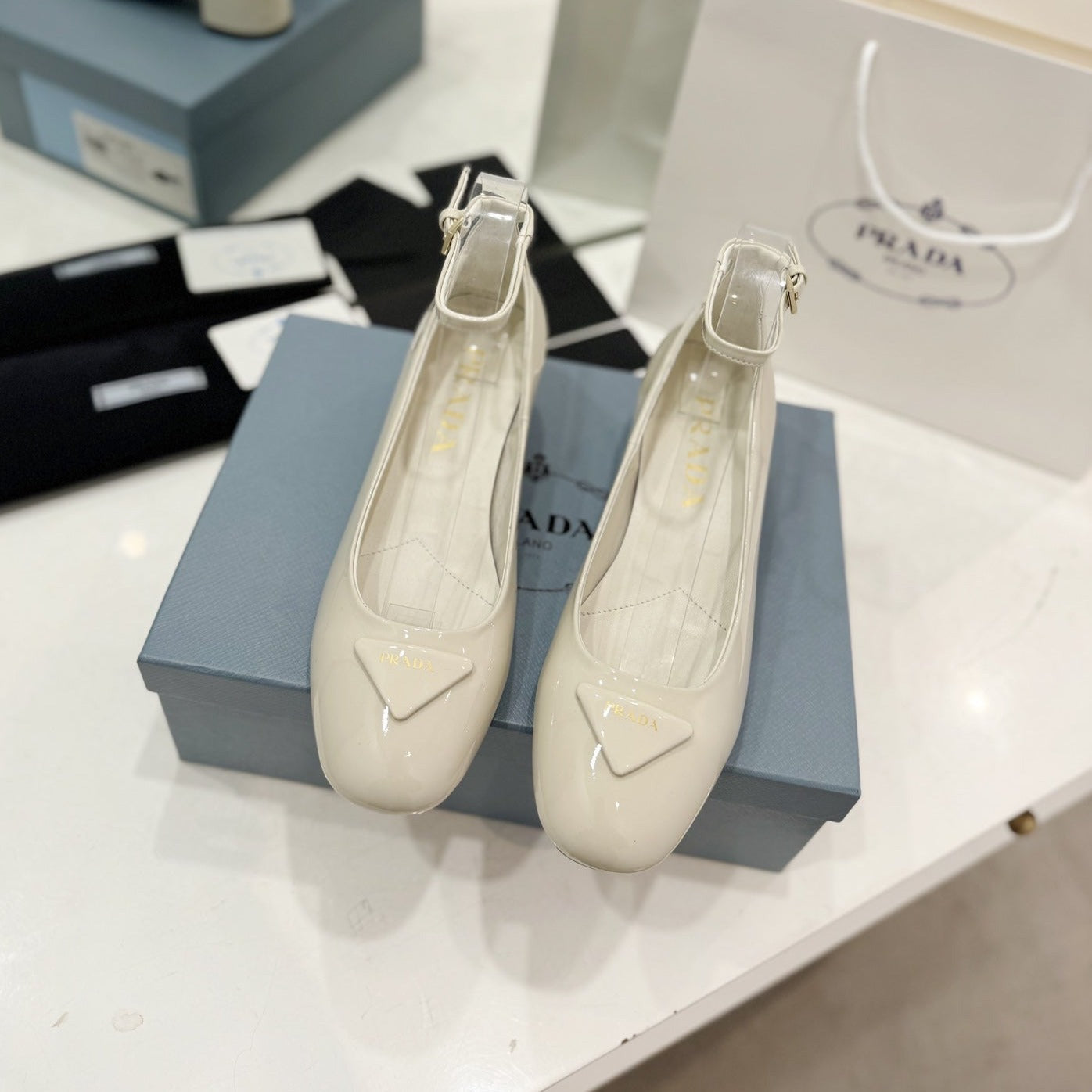 PRA NAPPA MARY JANE PUMPS CREAMY WHITE LAMBSKIN - 35