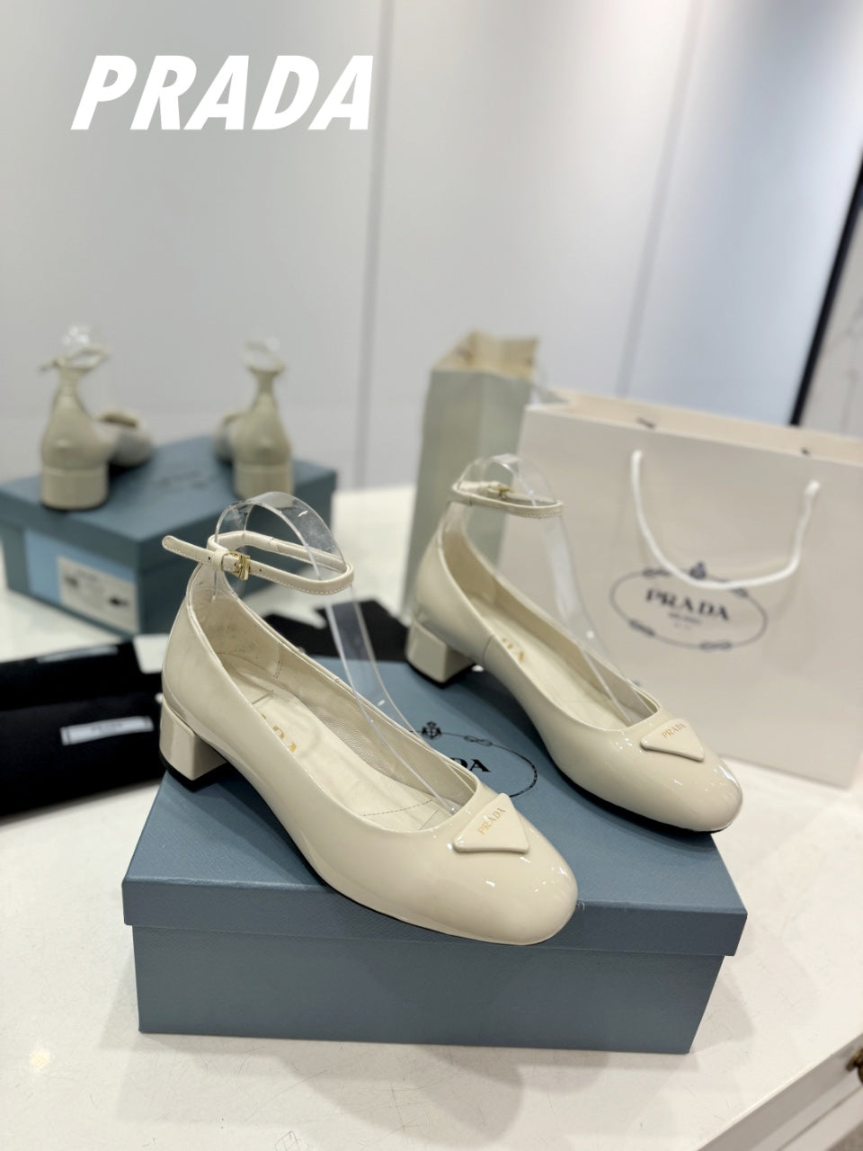 PRA NAPPA MARY JANE PUMPS CREAMY WHITE LAMBSKIN - 35