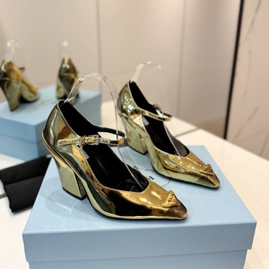 PRA BRUSHED PUMPS METALLIC GOLD LAMBSKIN - 35