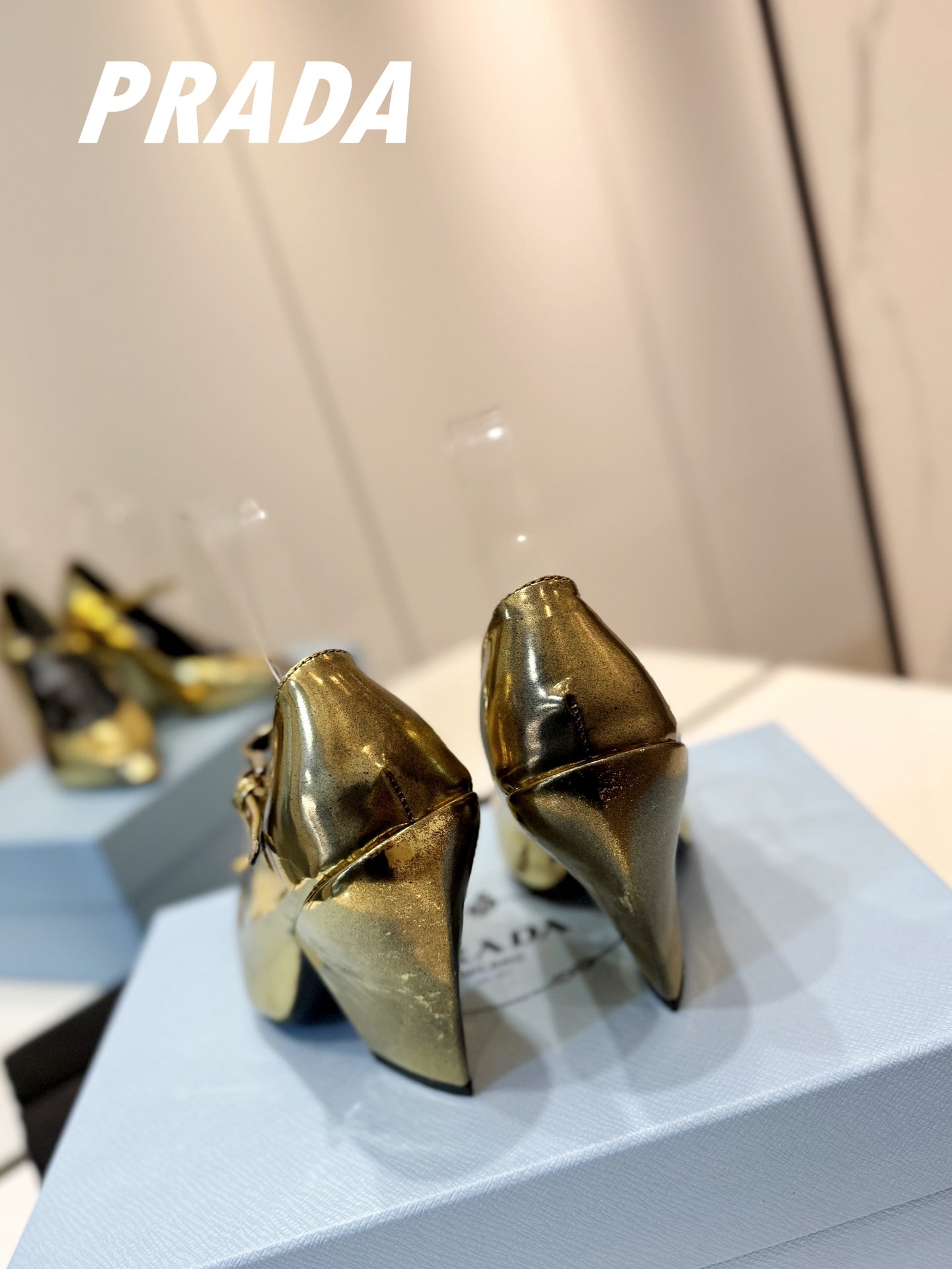 PRA BRUSHED PUMPS METALLIC GOLD LAMBSKIN - 35