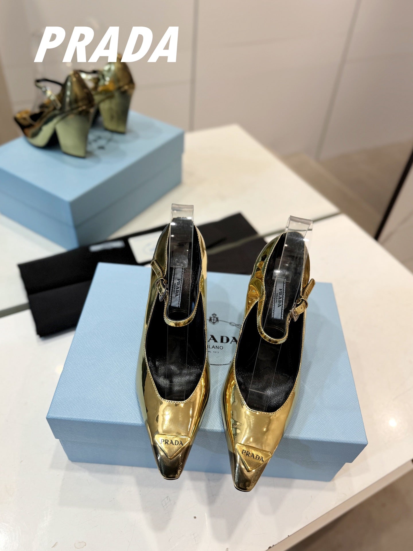 PRA BRUSHED PUMPS METALLIC GOLD LAMBSKIN - 35