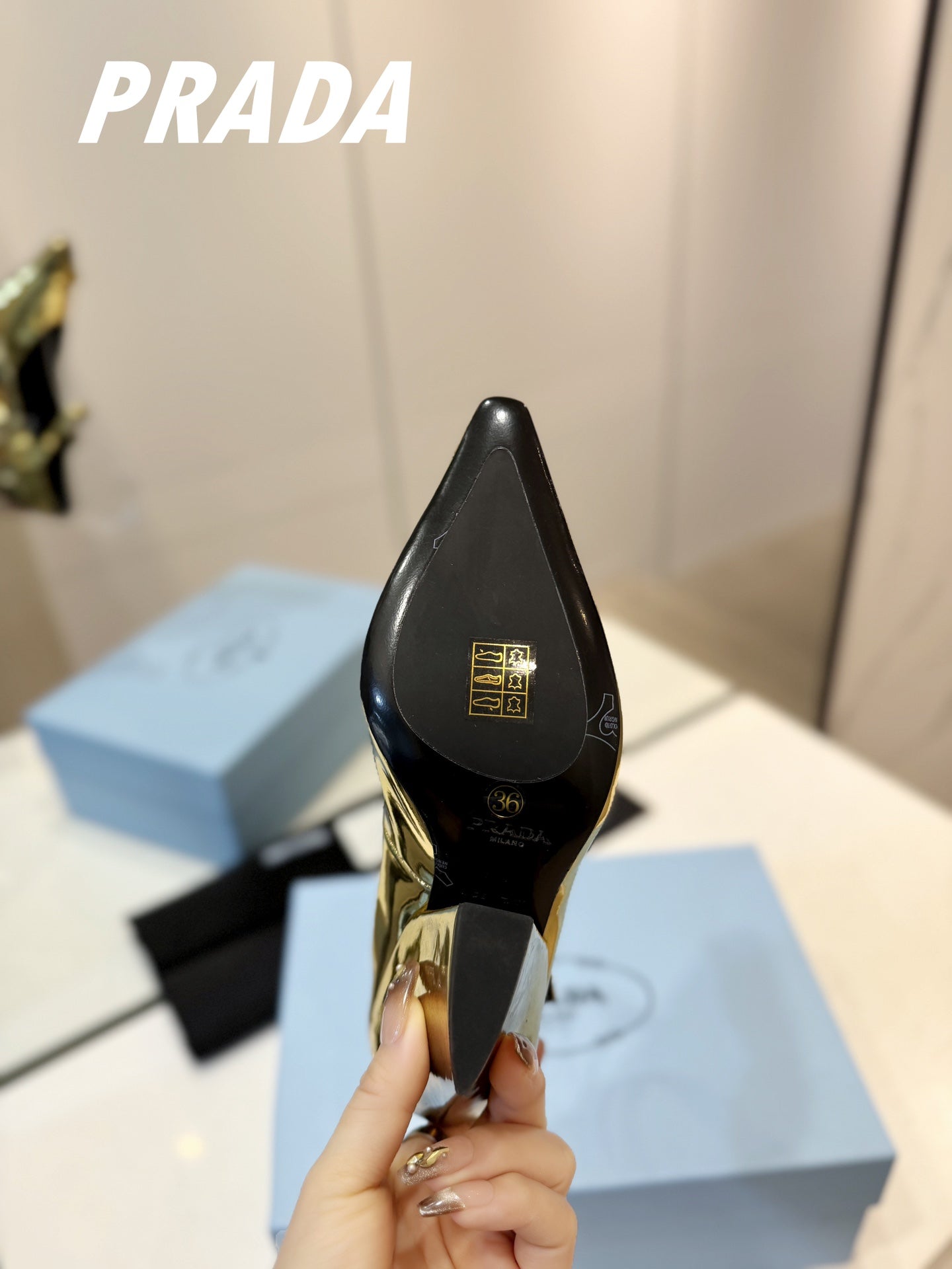 PRA BRUSHED PUMPS METALLIC GOLD LAMBSKIN - 35