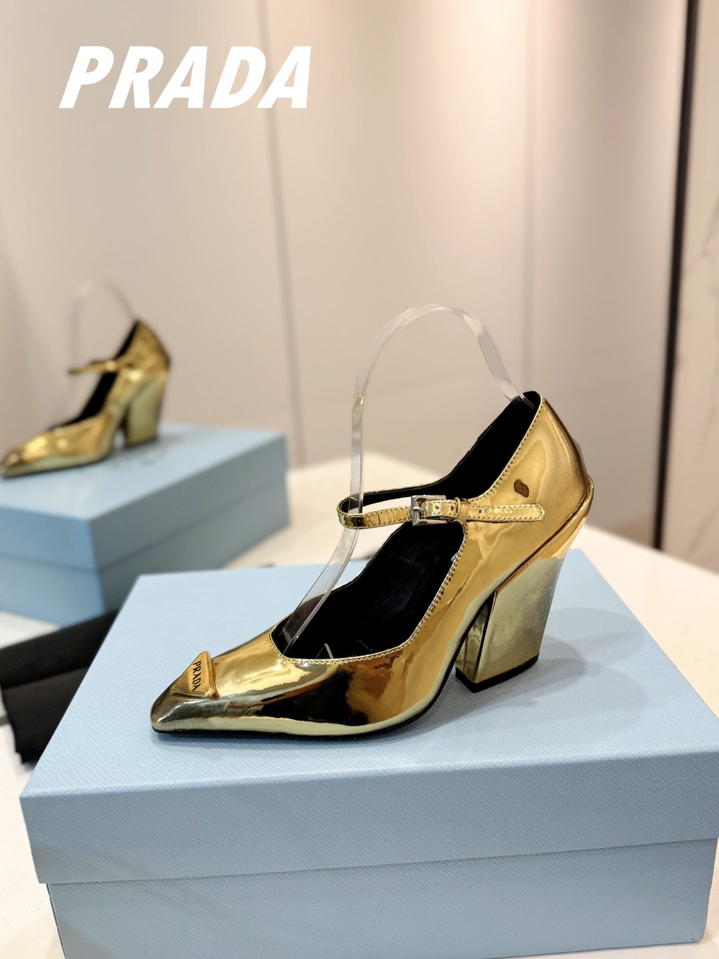 PRA BRUSHED PUMPS METALLIC GOLD LAMBSKIN - 35