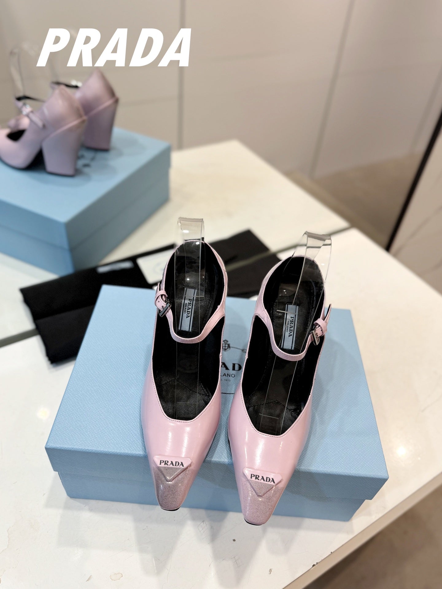 PRA BRUSHED PUMPS PASTEL PINK LAMBSKIN - 35