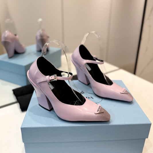 PRA BRUSHED PUMPS PASTEL PINK LAMBSKIN - 35