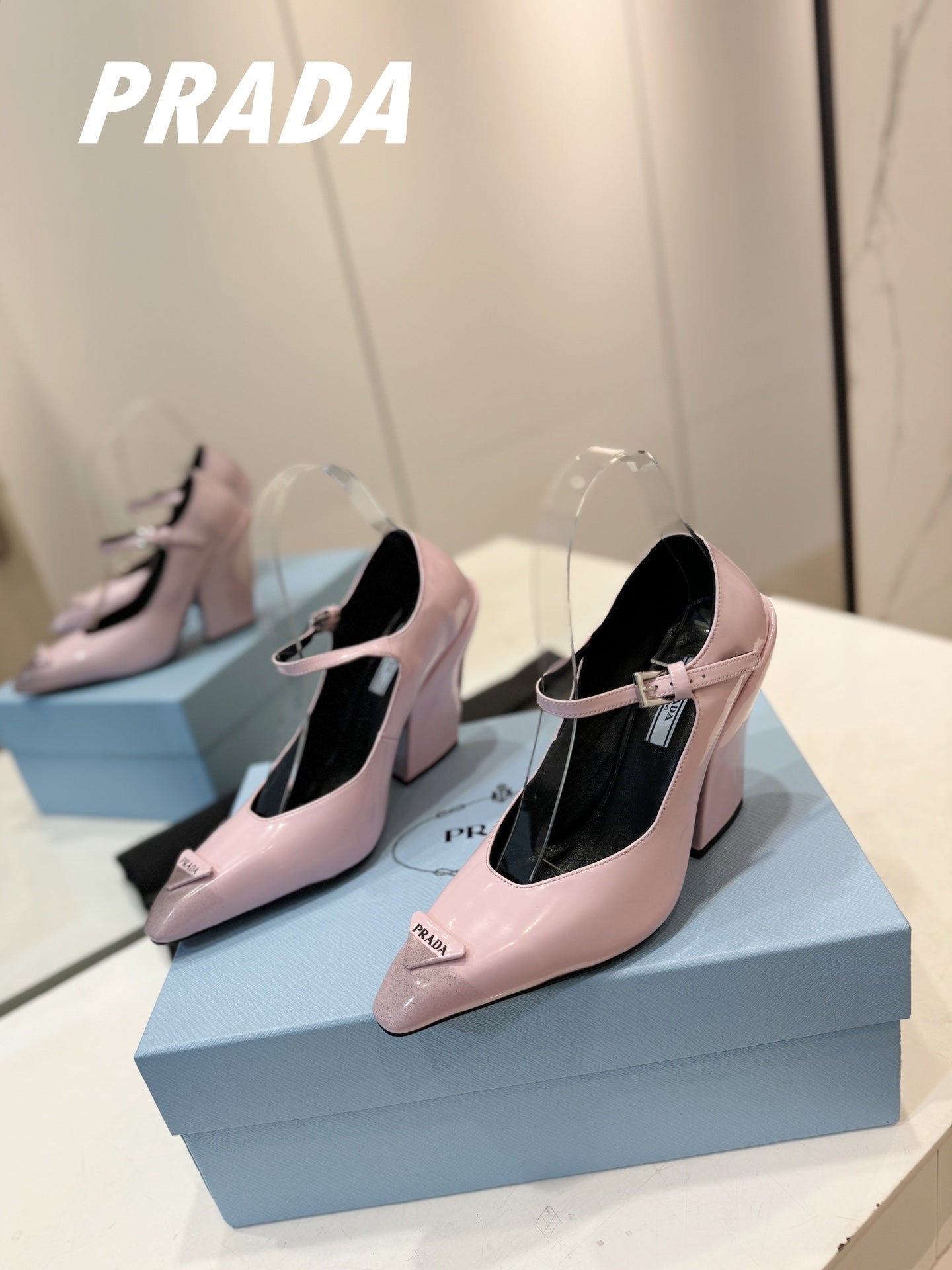 PRA BRUSHED PUMPS PASTEL PINK LAMBSKIN - 35
