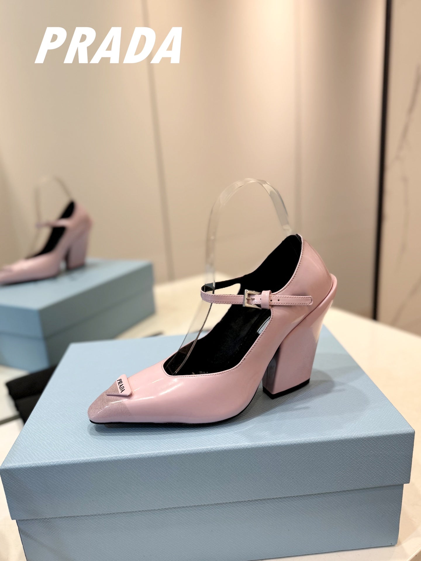 PRA BRUSHED PUMPS PASTEL PINK LAMBSKIN - 35
