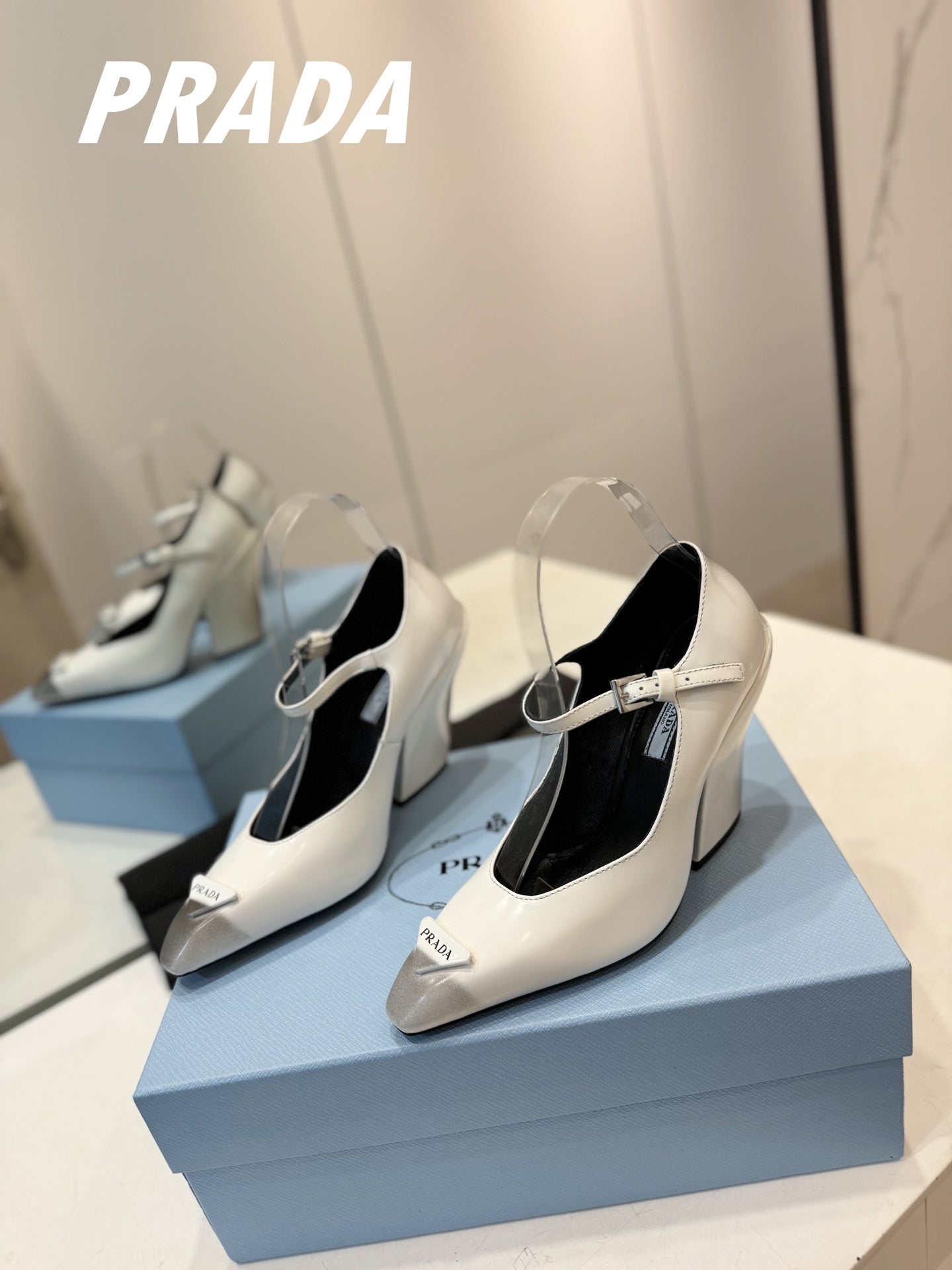 PRA BRUSHED PUMPS WHITE LAMBSKIN - 35