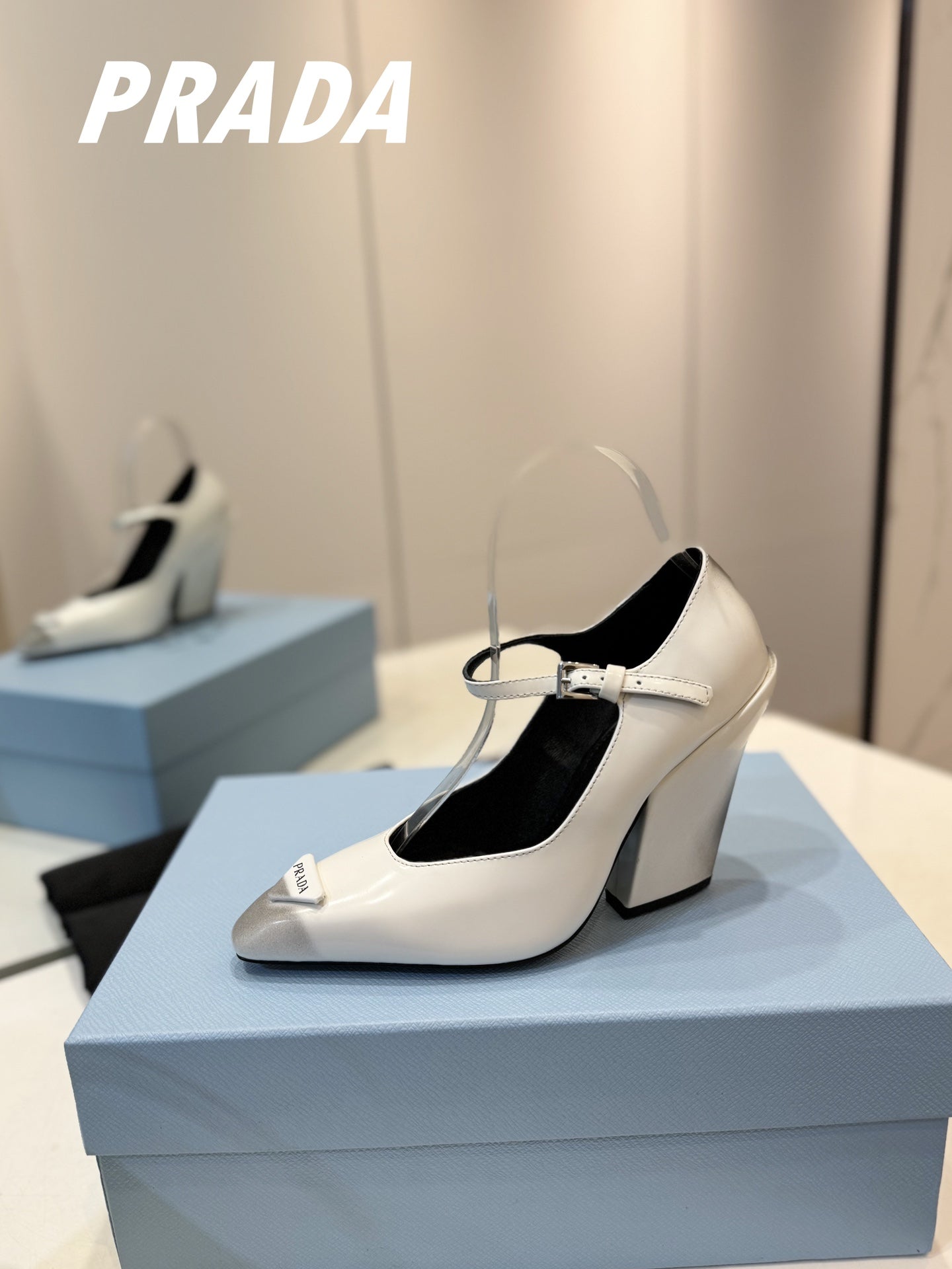 PRA BRUSHED PUMPS WHITE LAMBSKIN - 35