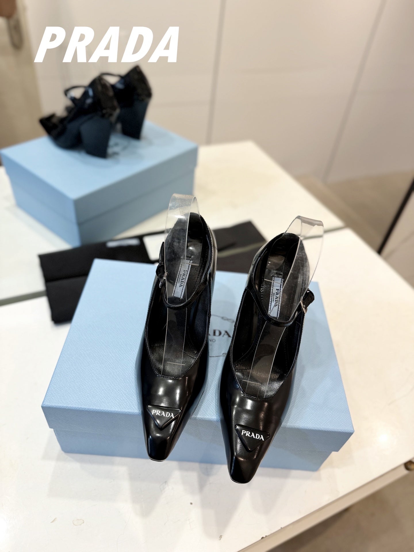 PRA BRUSHED PUMPS BLACK LAMBSKIN - 35