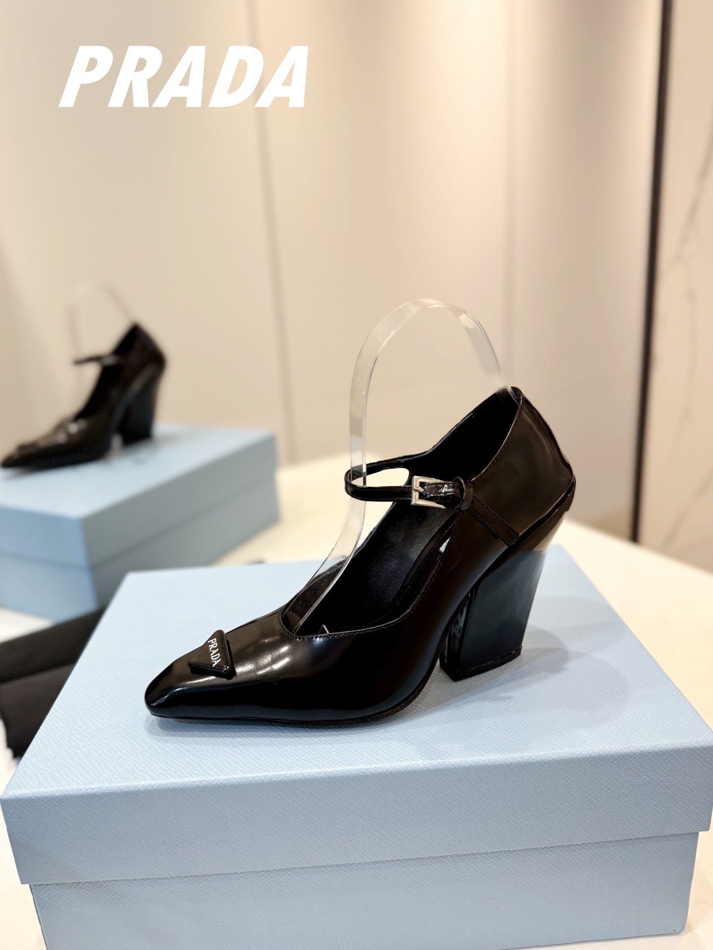 PRA BRUSHED PUMPS BLACK LAMBSKIN - 35