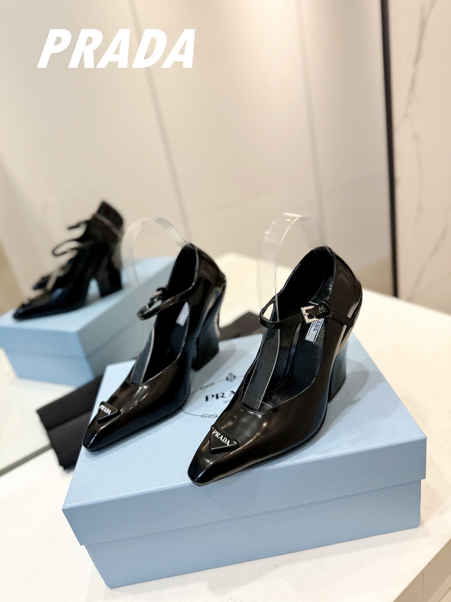 PRA BRUSHED PUMPS BLACK LAMBSKIN - 35