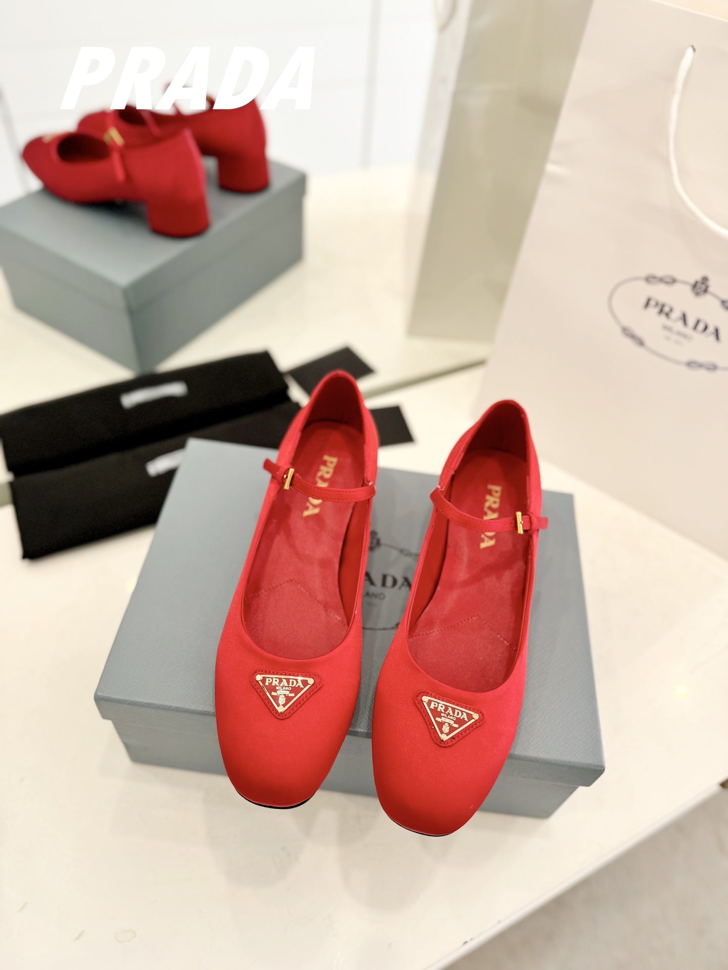 Pra Ballerina Pumps 40 Red Suede Fabric - 35
