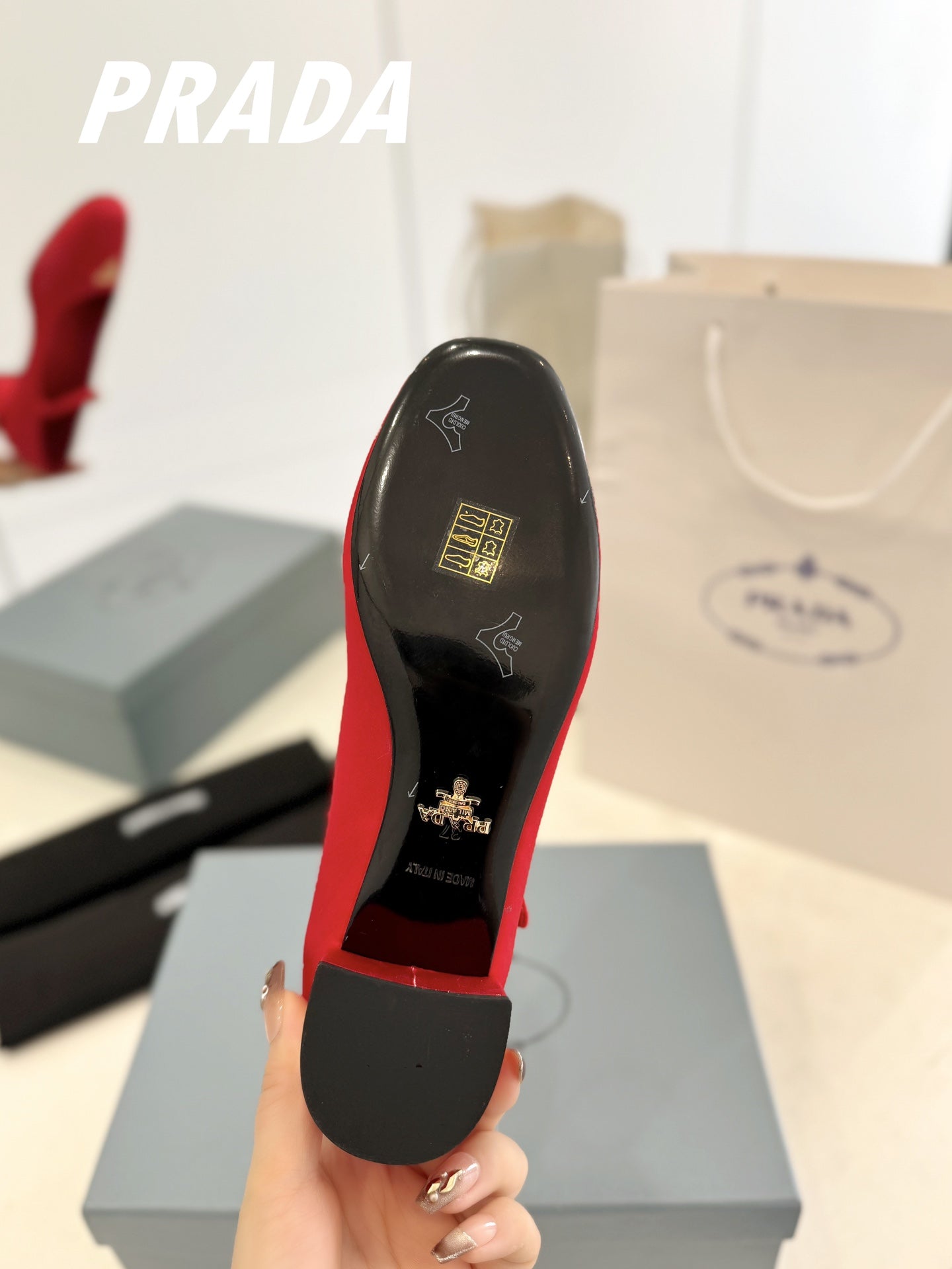 Pra Ballerina Pumps 40 Red Suede Fabric - 35