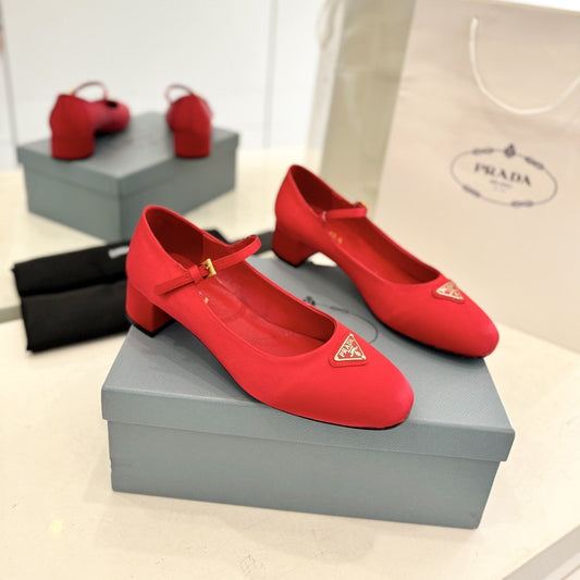Pra Ballerina Pumps 40 Red Suede Fabric - 35