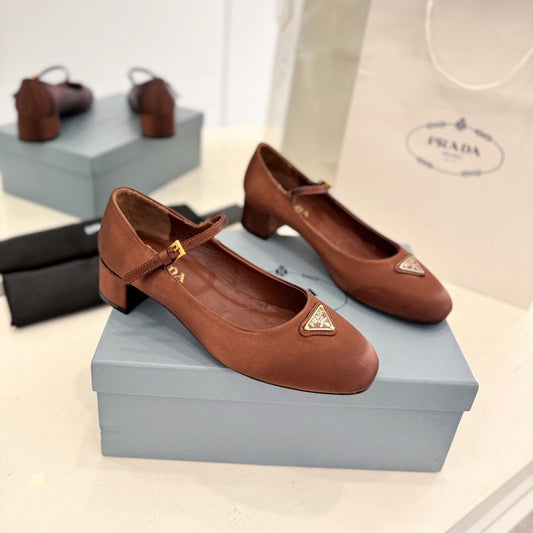 Pra Ballerina Pumps 40 Rust Suede Fabric - 35