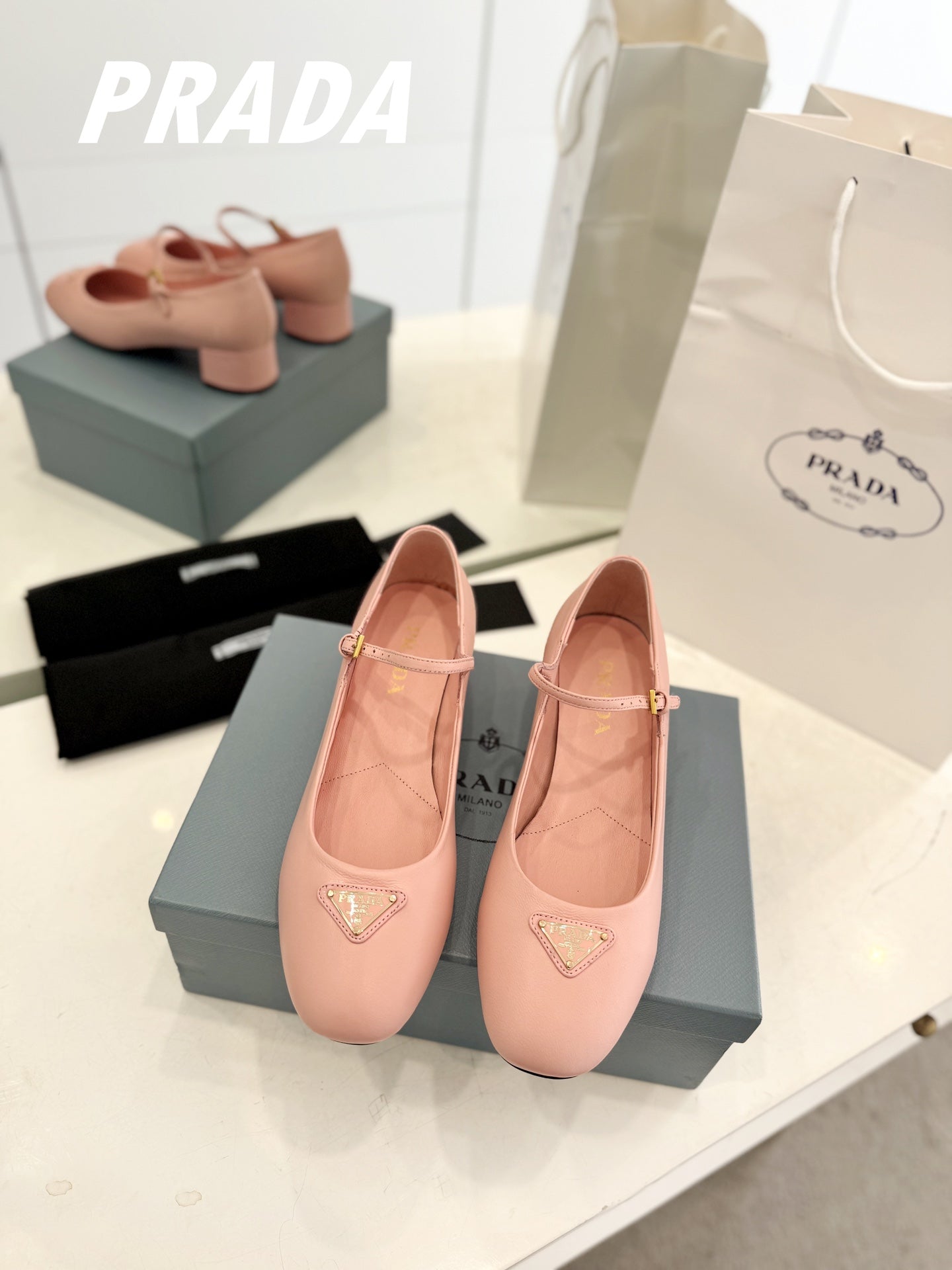 Pra Ballerina Pumps 40 Pink Lambskin - 35