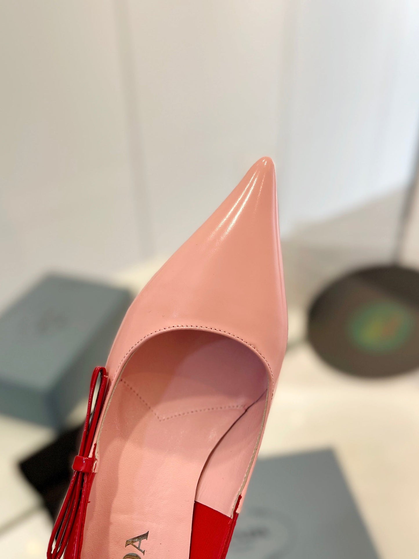 Pra Pump 45 Square Sole Pink Red Patent Leather - 35