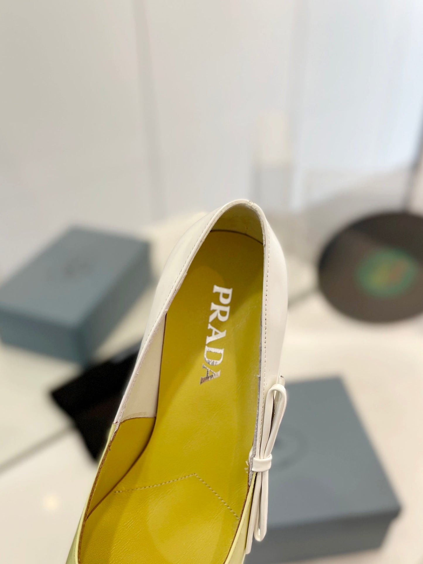 Pra Pump 45 Square Sole Vanilla White Patent Leather - 35