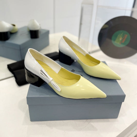 Pra Pump 45 Square Sole Vanilla White Patent Leather - 35