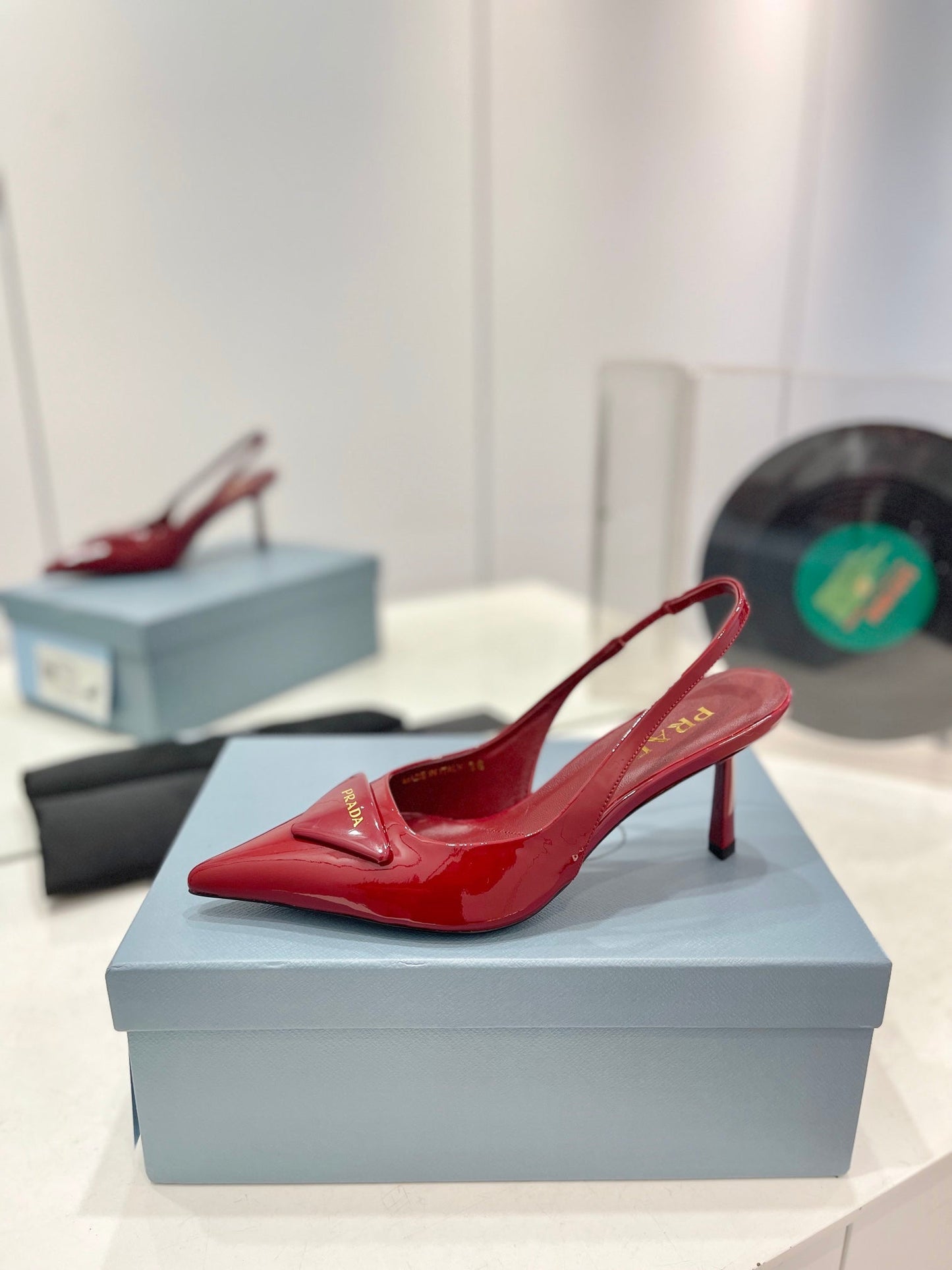 Pra Slingback Pumps 75 Red Patent Leather - 35