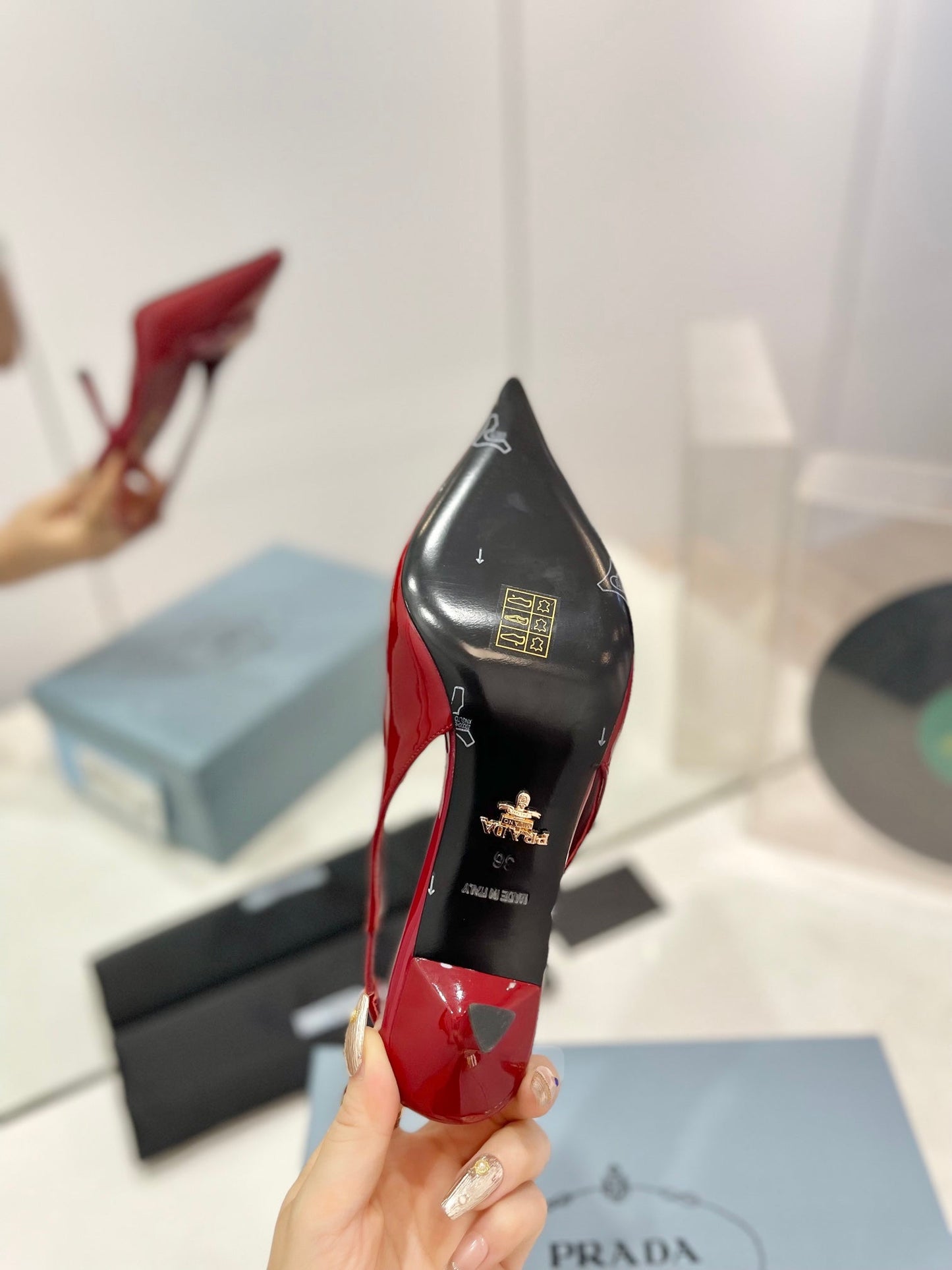 Pra Slingback Pumps 75 Red Patent Leather - 35