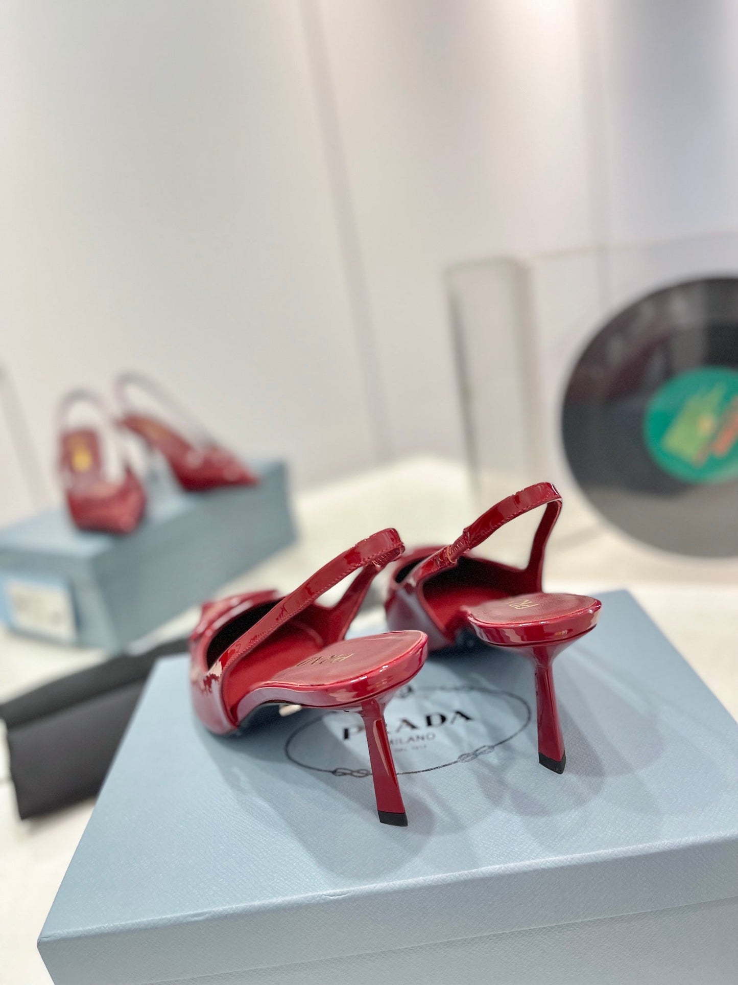 Pra Slingback Pumps 75 Red Patent Leather - 35