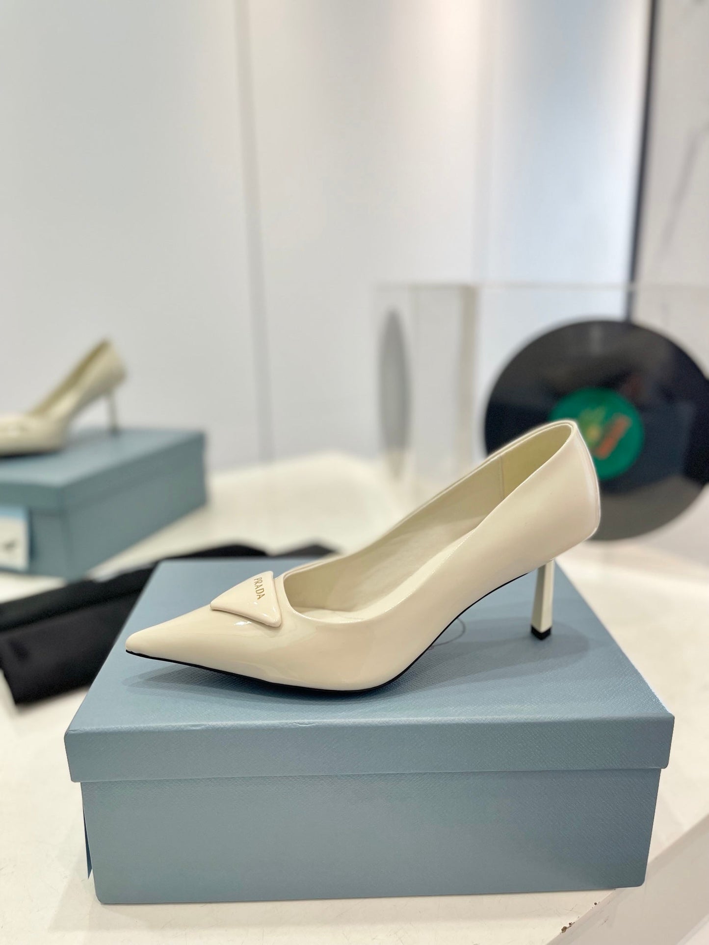 Pra Pumps 75 White Patent Leather - 35