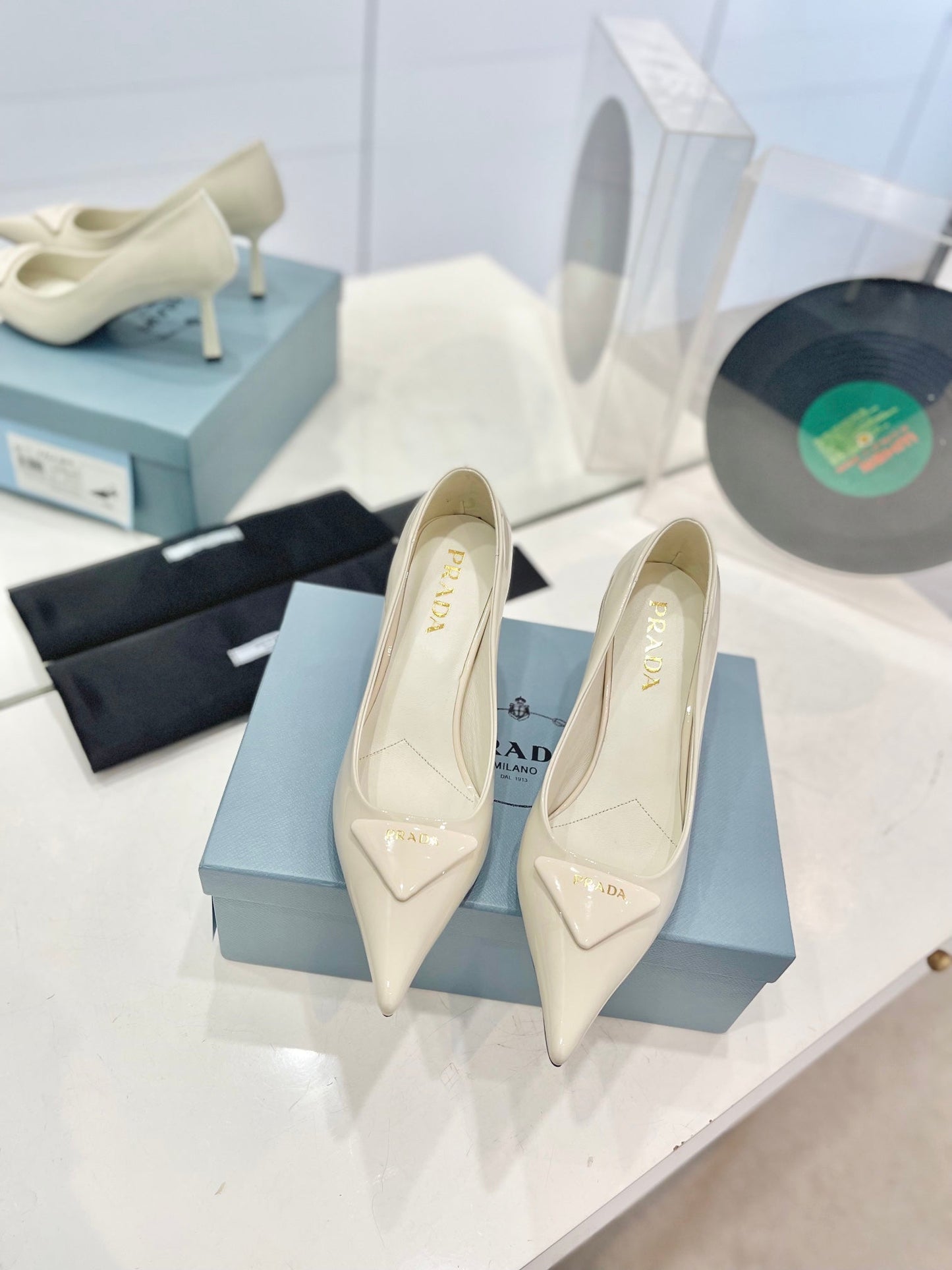 Pra Pumps 75 White Patent Leather - 35
